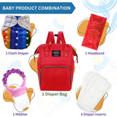 Baby Care Accessories Cloth Diaper, Inserts, Diaper Bag, Headbands, Nibbler (Set of 5)